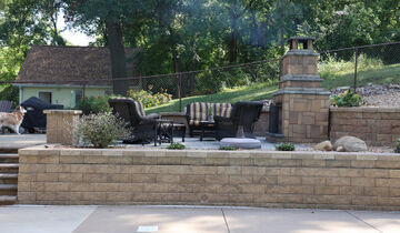 Raised Patio for Stately Fireplace