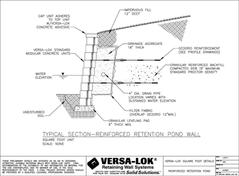 Reinforced Retention Pond Wall