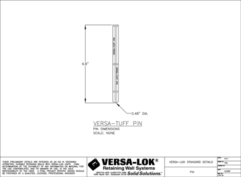 VERSA-TUFF Pin Detail