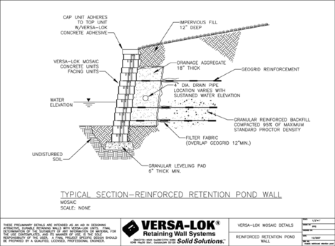 Reinforced Retention Pond Wall