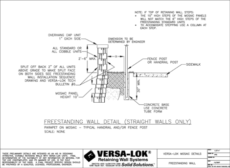 Wall with Standard Freestanding Wall